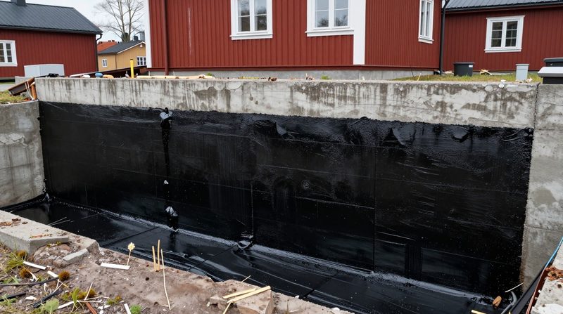 Fuktskydd på källarvägg